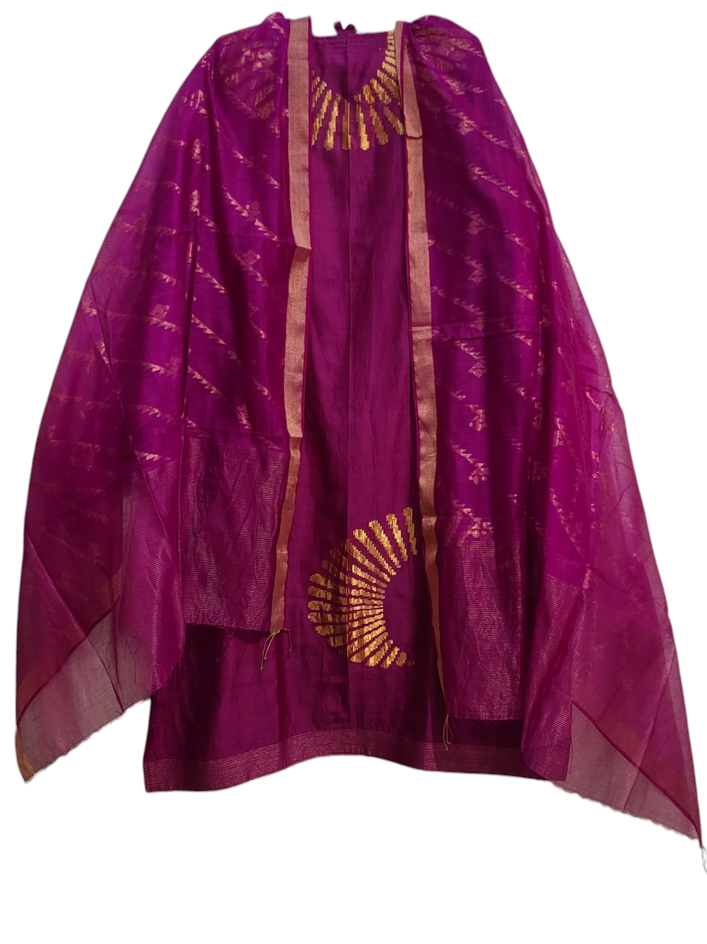 Semi Stitched Chanderi Formal Suitset
