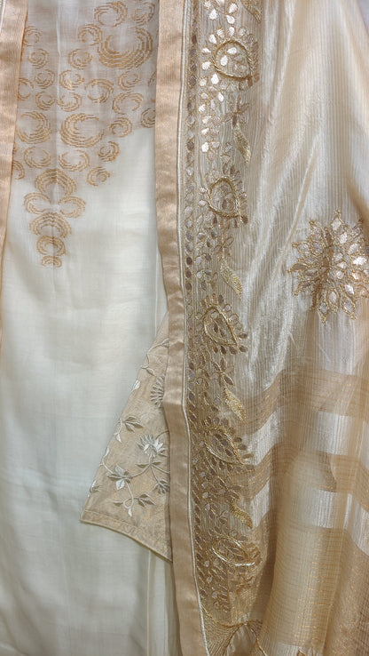 Semi Stitched Formal chanderi Suitset