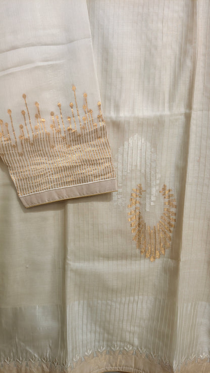 Semi Stitched Formal chanderi Suitset