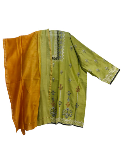 Semi Stitched Chanderi Casual suitset