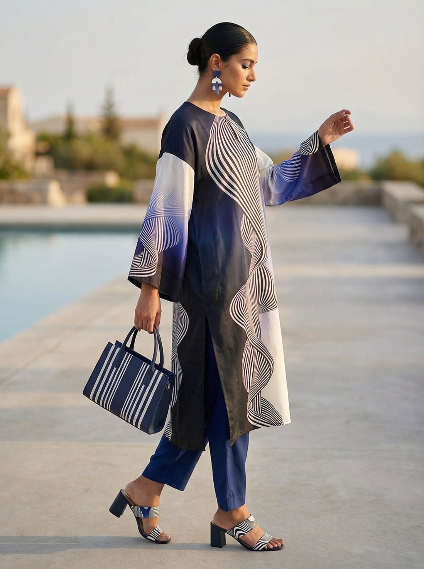 Semi Stitched Cotton satin Casual Suitset