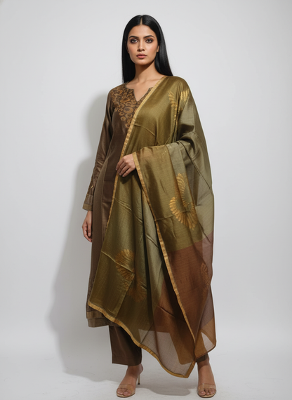 Semi Stitched Formal Chanderi Suitset