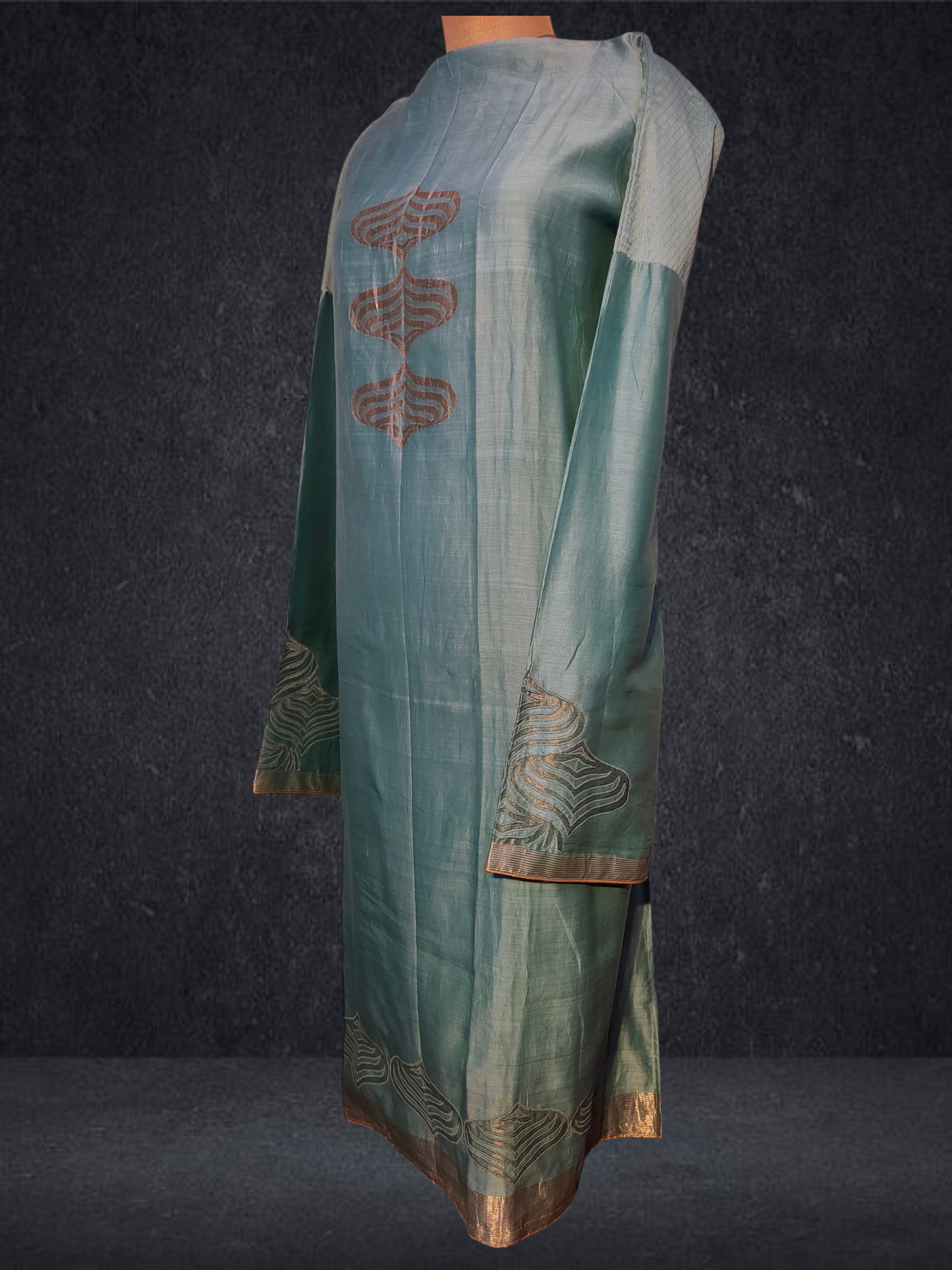 Semi Stitched Formal chanderi Kurta
