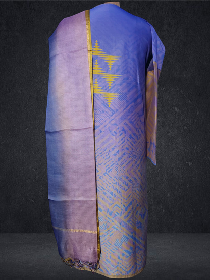 Semi Stitched Chanderi Casual Suitset
