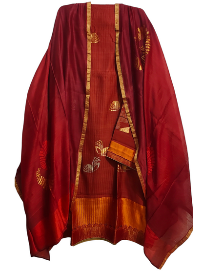 Semi Stitched Formal Chanderi Suitset