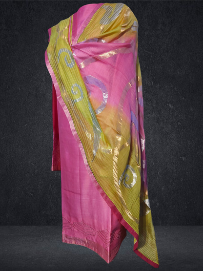 Semi Stitched Formal chanderi Suitset