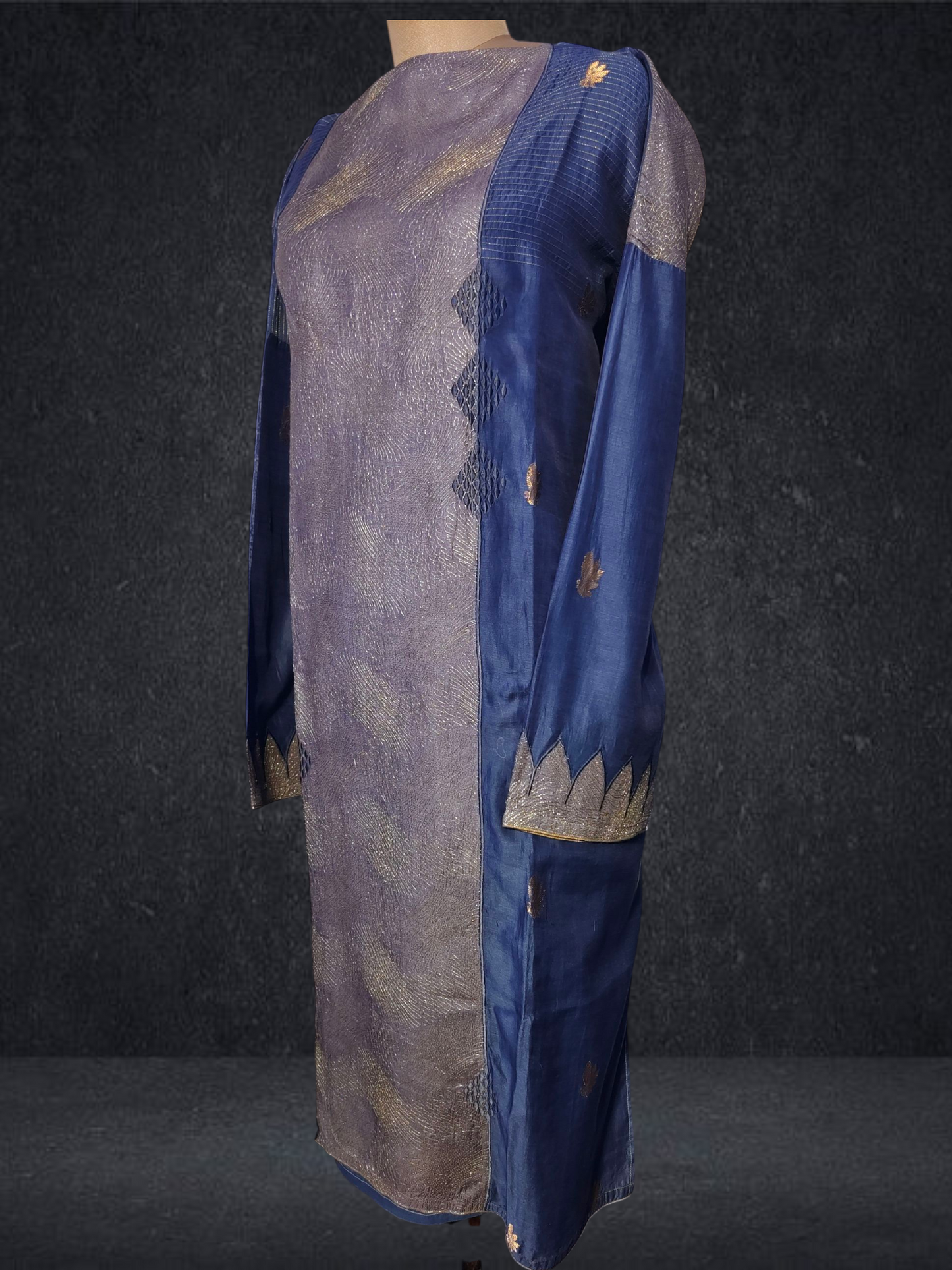 Semi Stitched Formal chanderi Kurta