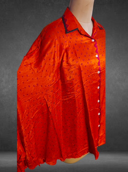 Stitched Bandhani Shirt Free Size