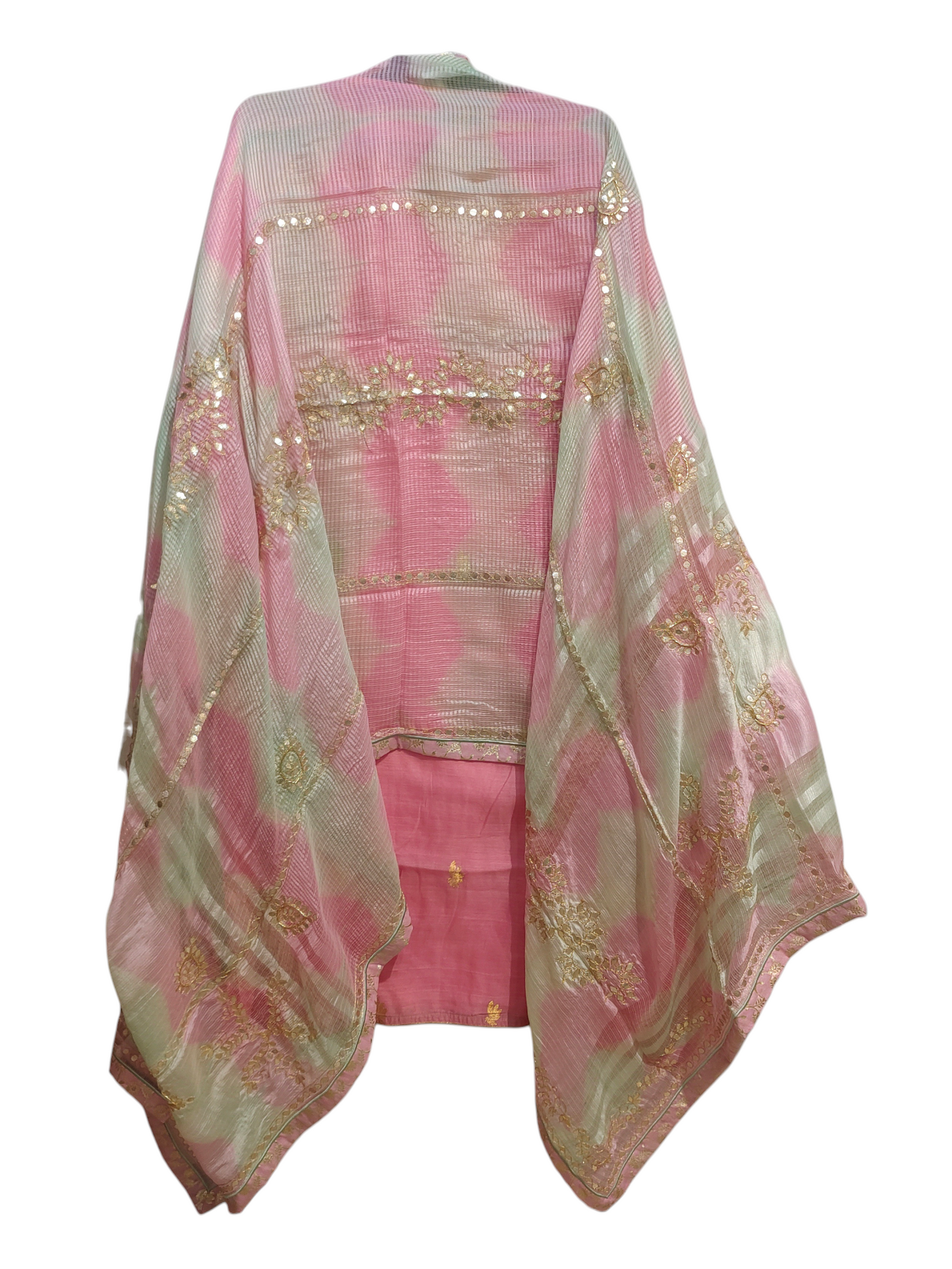 Semi Stitched Formal chanderi Suitset