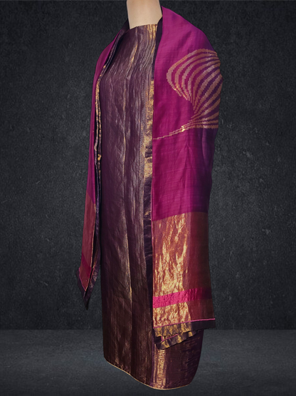 Semi Stitched Formal chanderi Suitset