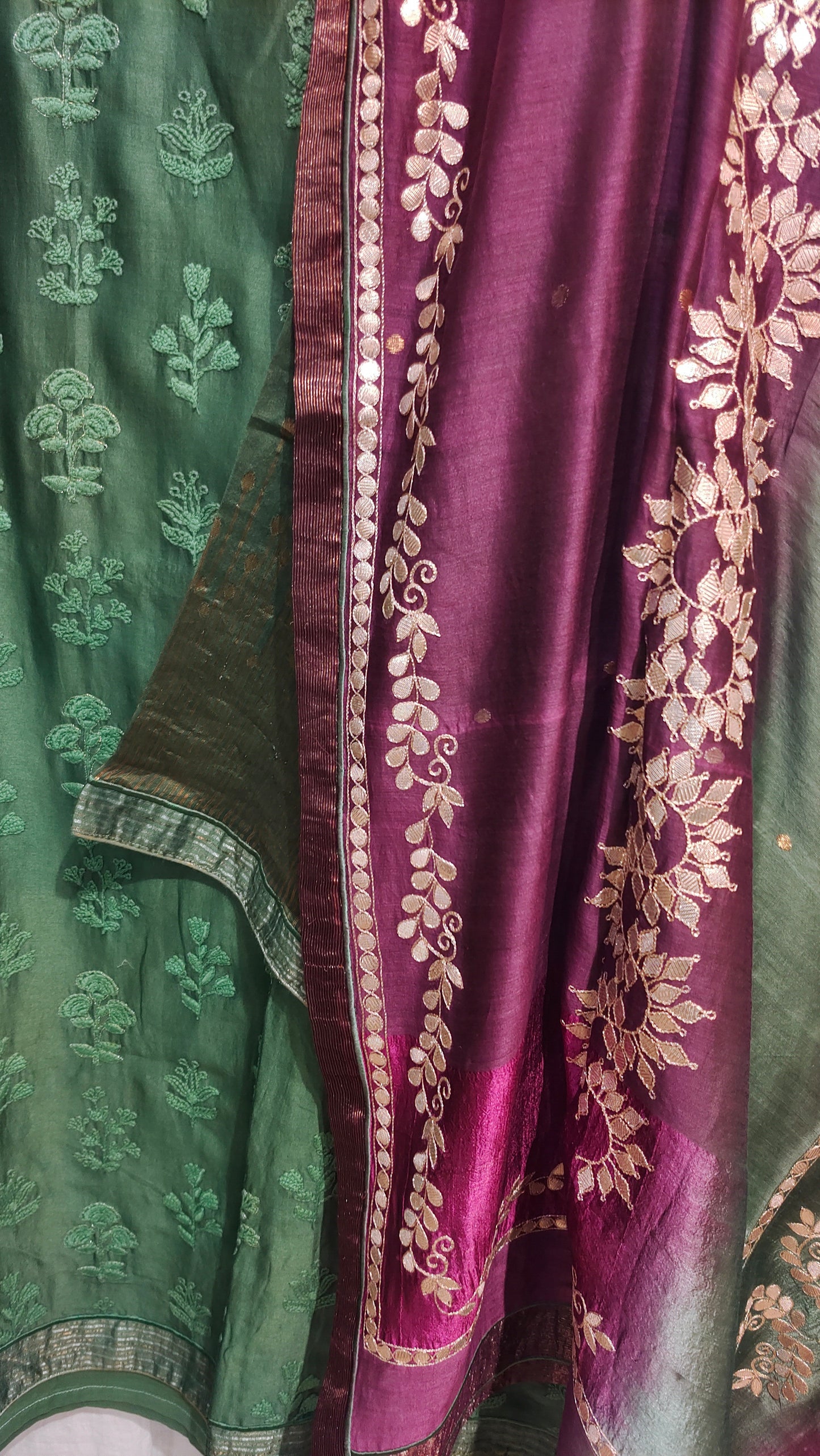Semi Stitched Chanderi Formal Suitset