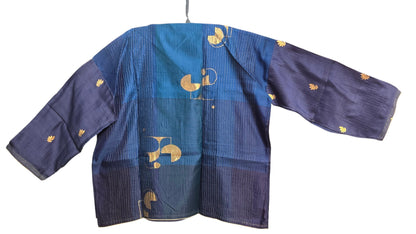 SemiStitched zariwoven peacock blue chanderi Tunic