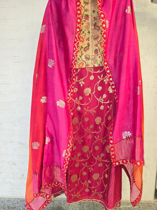 Semi Stitched Formal Chanderi suitset