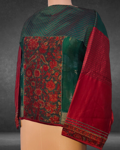 Semistitched Chanderi Silk Ajrakh Formal Ɓlouse VISHAL KAPUR STUDIO