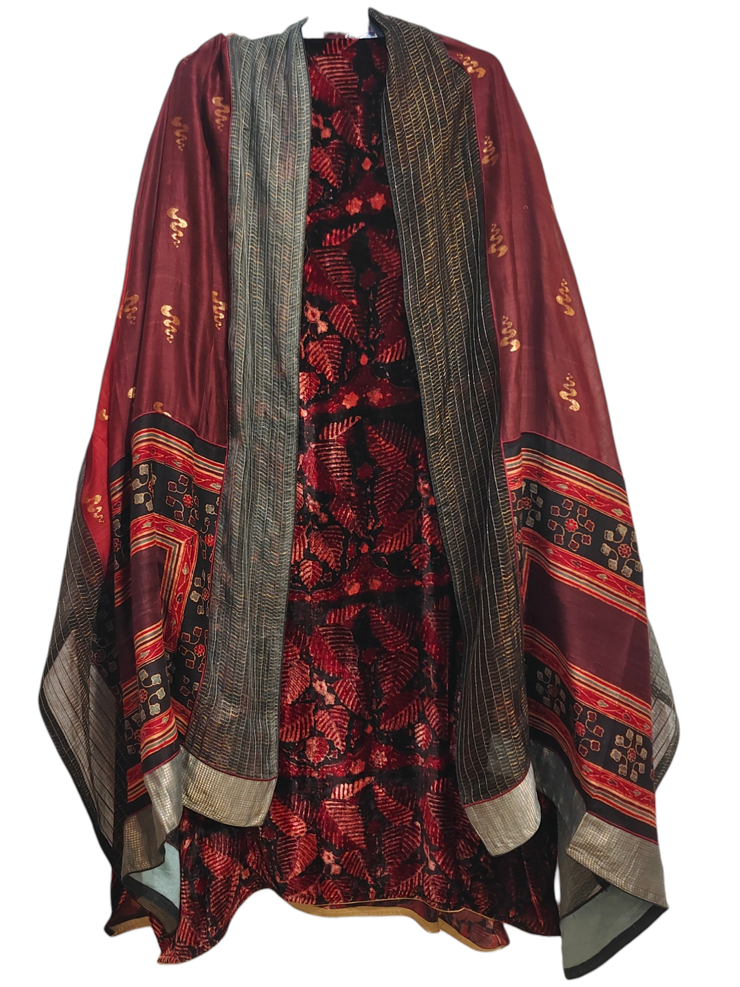 Semi Stitched Chanderi Formal Suitset