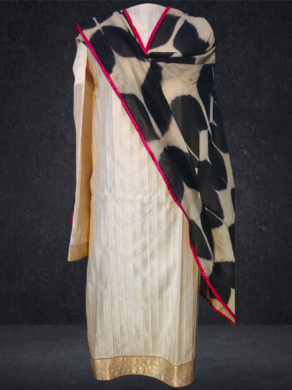 Semi Stitched Formal chanderi Suitset