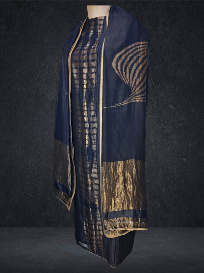 Semi Stitched Formal chanderi Suitset