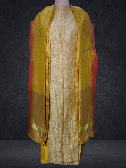 Semi Stitched Formal chanderi Suitset