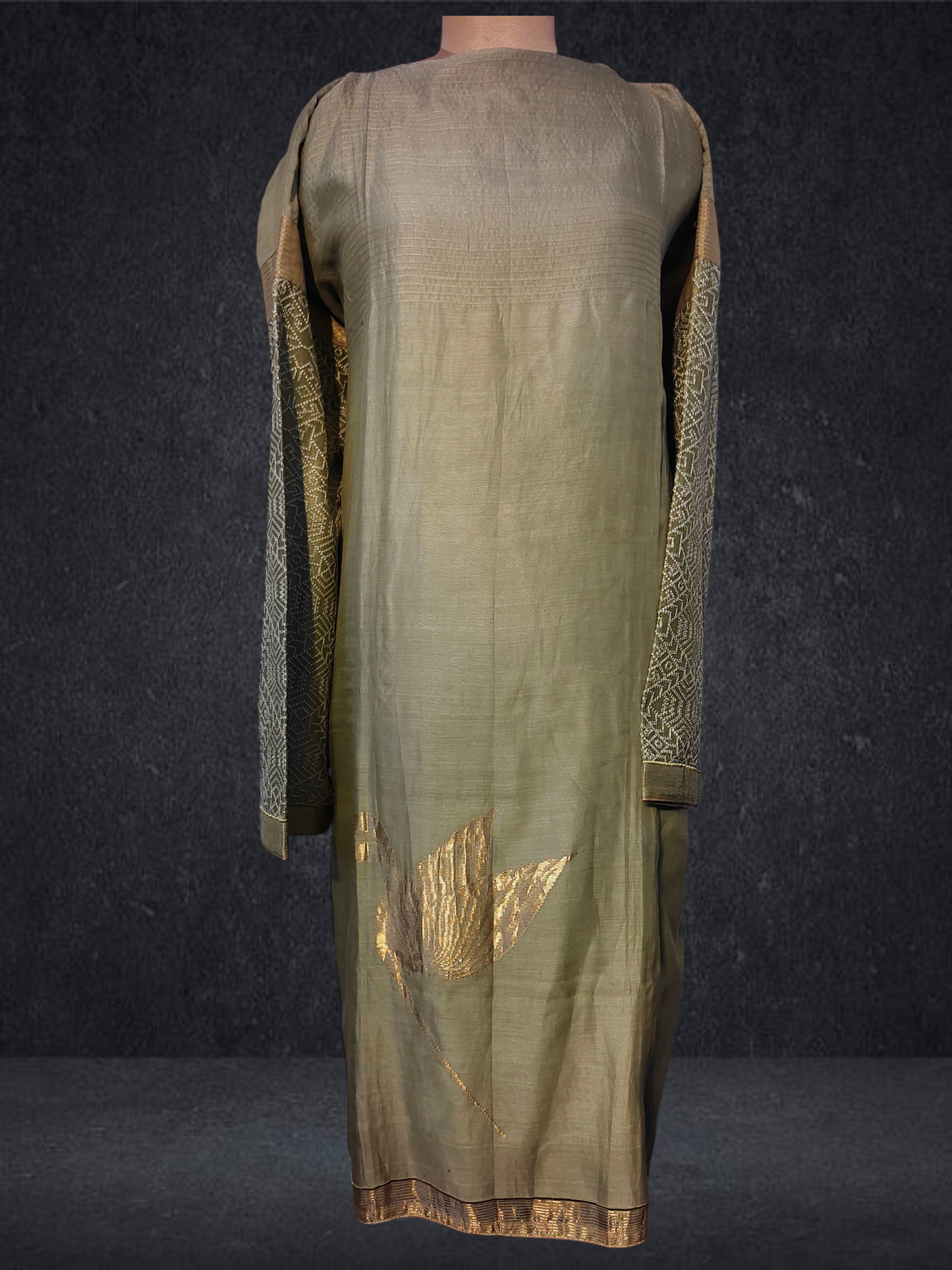 Semi Stitched Formal chanderi Kurta