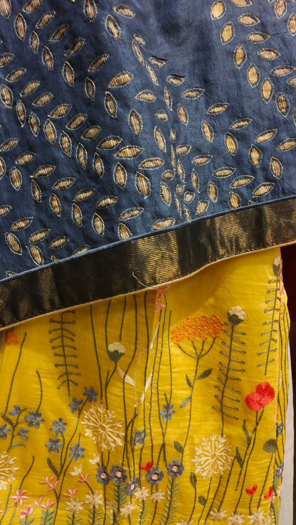 Formal chanderi Embroidered Indowestern set
