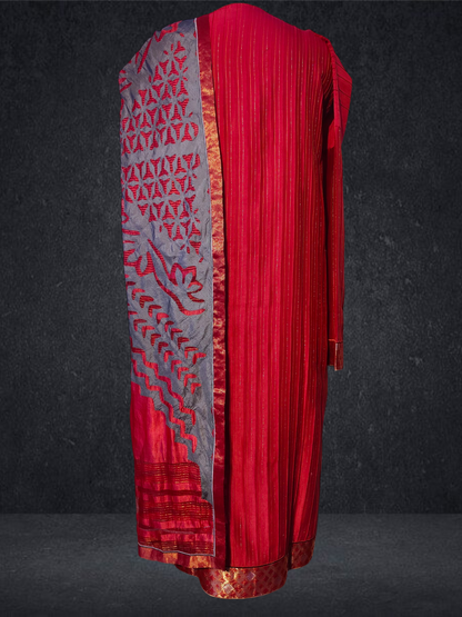 Semi Stitched Formal chanderi Suitset