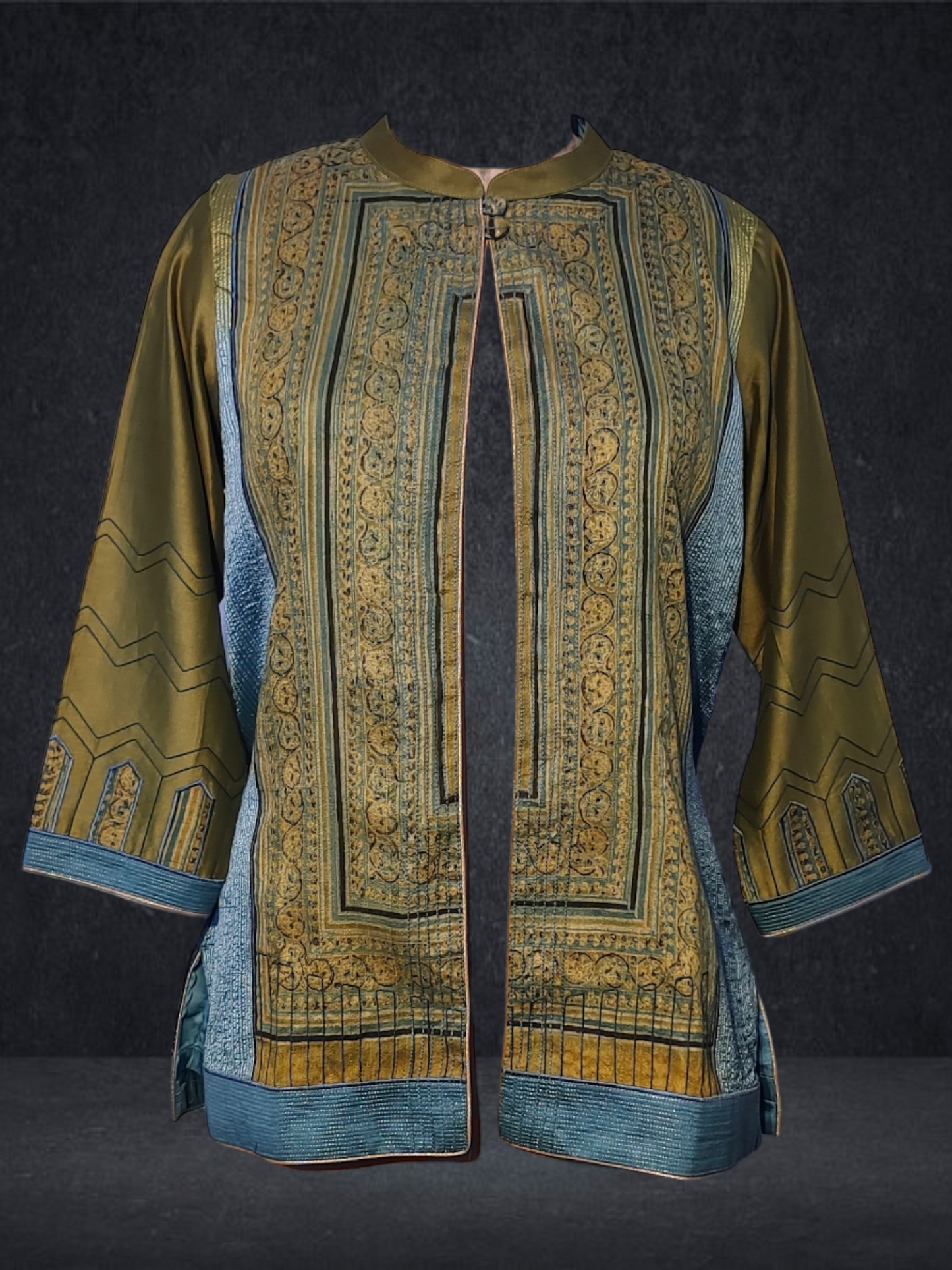 Formal Silk Ajrakh Short Jacket