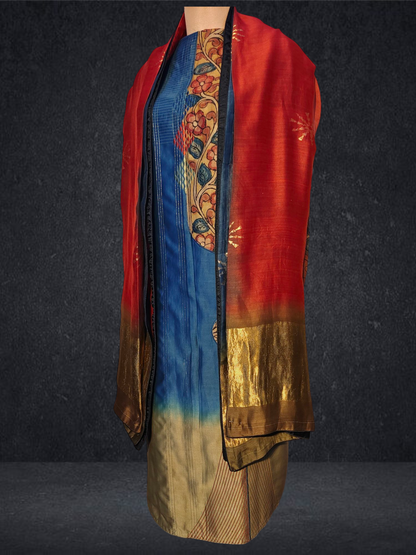 Semi Stitched Formal chanderi Suitset