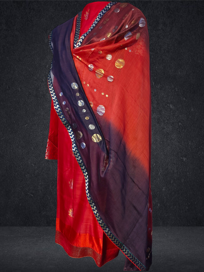 Semi Stitched Formal chanderi Suitset
