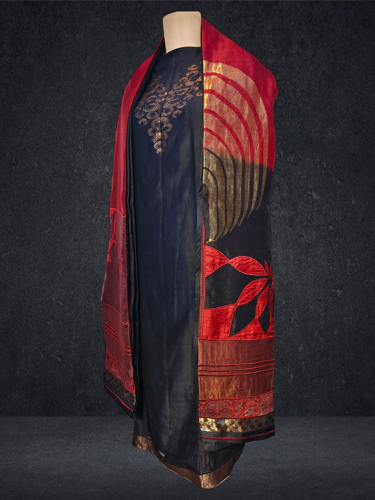 (Copy) Semi Stitched Formal chanderi Suitset VISHAL KAPUR