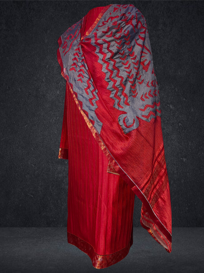 Semi Stitched Formal chanderi Suitset