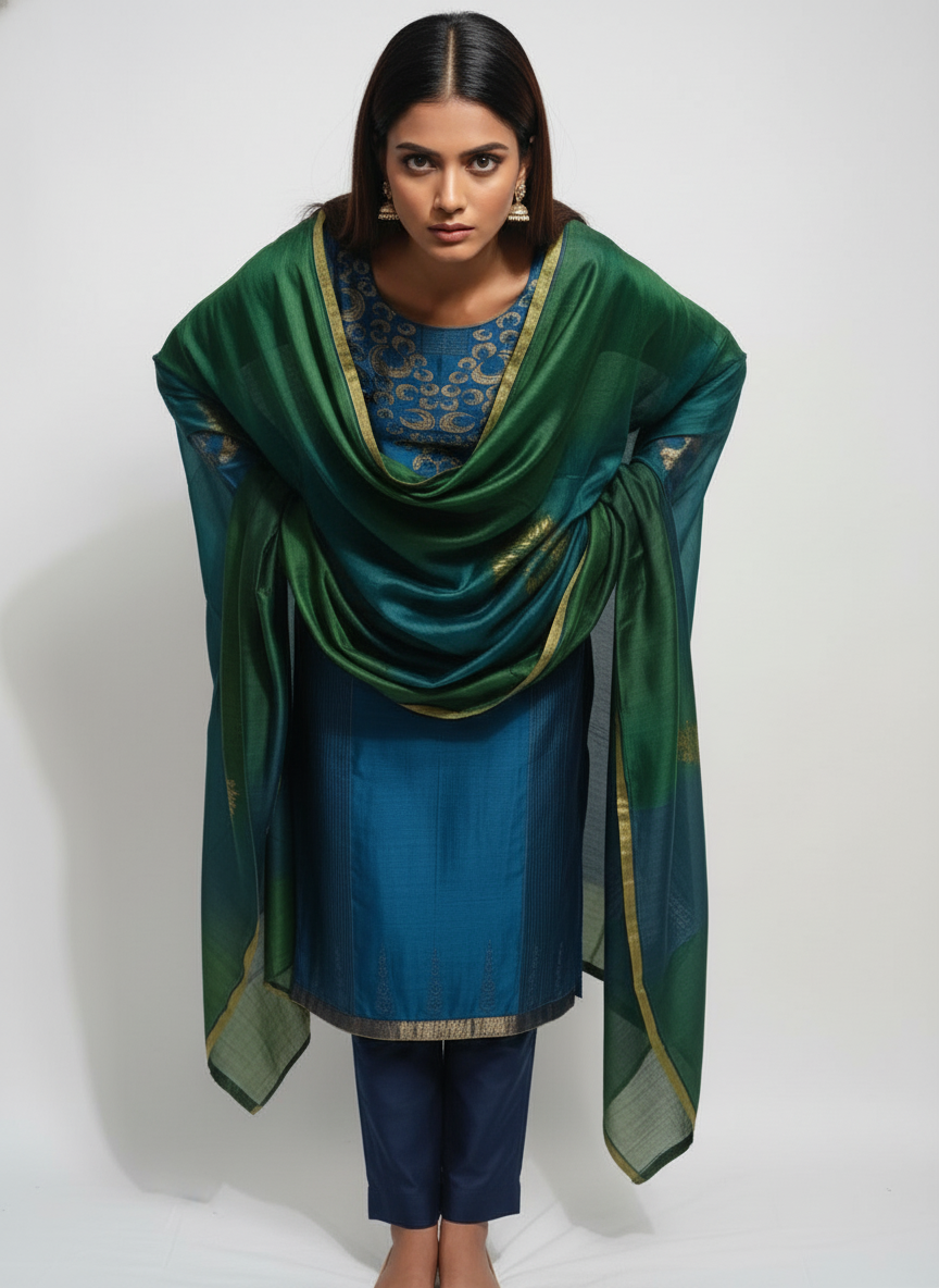 Semi Stitched Formal Chanderi Suitset