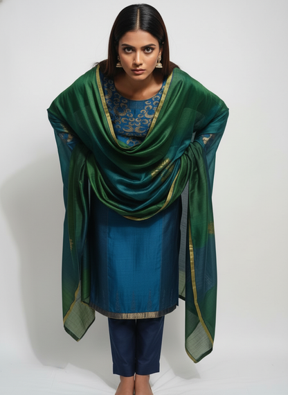 Semi Stitched Formal Chanderi Suitset