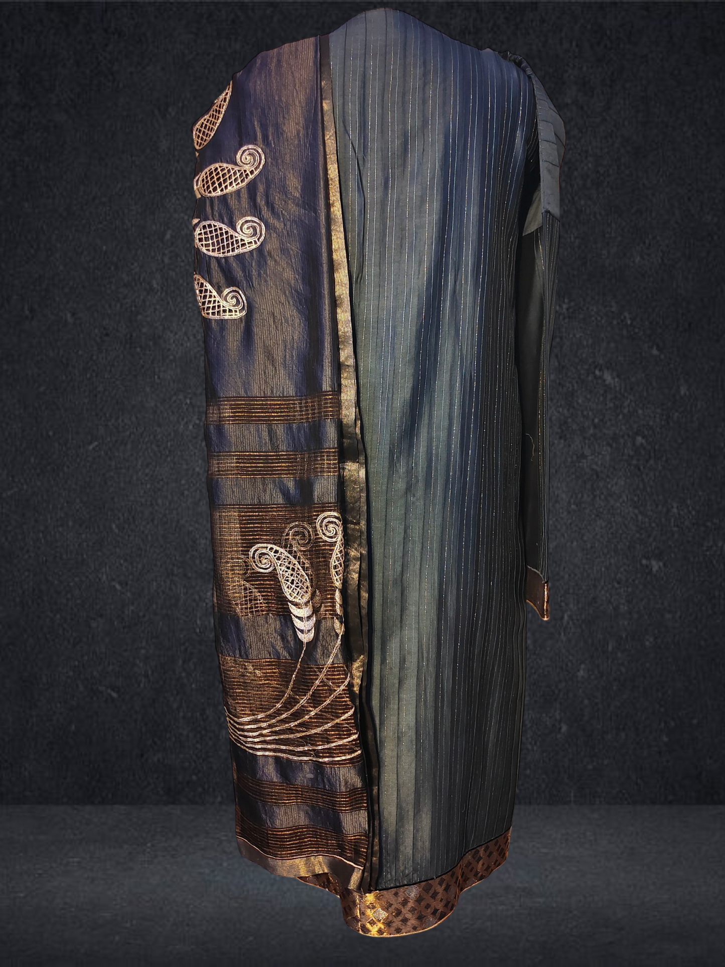 Semi Stitched Formal chanderi Suitset