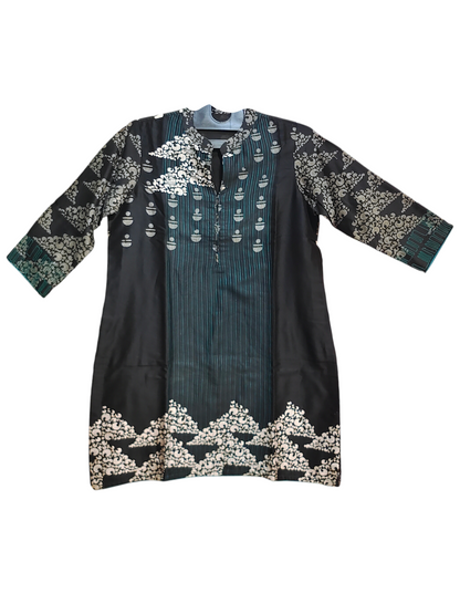 Stitched Chanderi Block Printed Tunic ready size 42