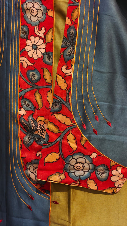 Semi Stitched Chanderi Formal kurta