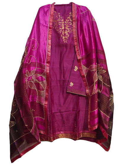 Semi Stitched Formal Chanderi Suitset