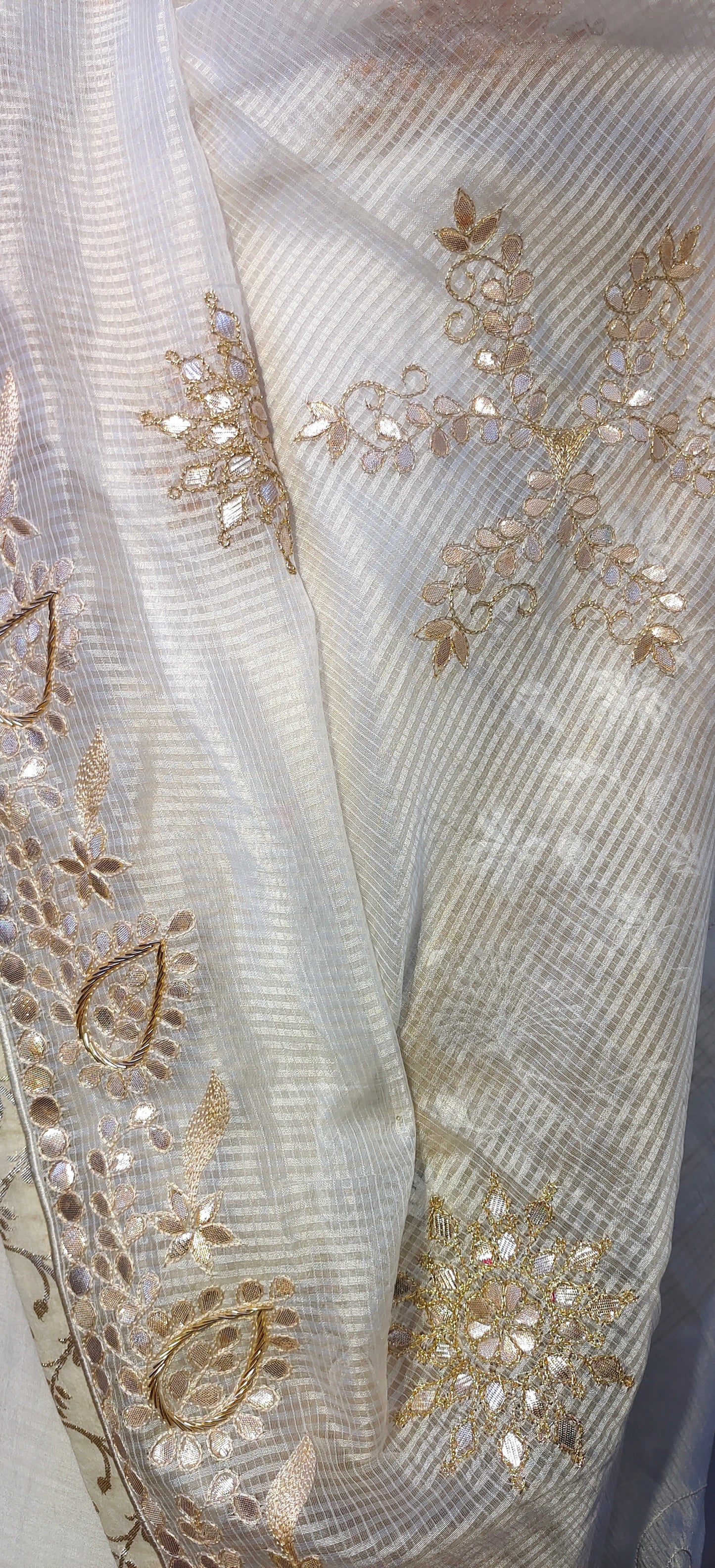 Semi Stitched Formal chanderi Suitset