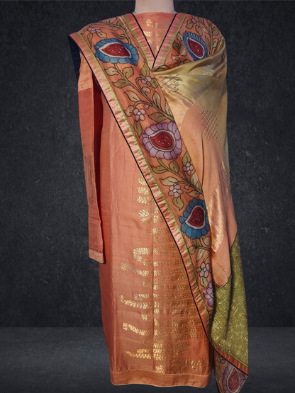 Semi Stitched Chanderi Formal Suitset