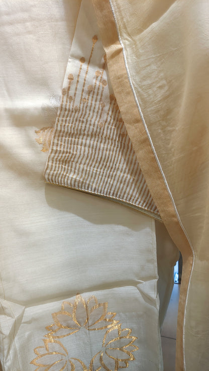 Semi Stitched Formal chanderi Suitset