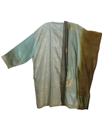 Semi Stitched Chanderi Formal Suitset