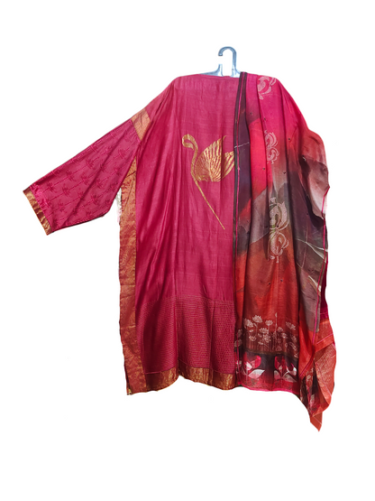 Semi Stitched Formal chanderi Suitset