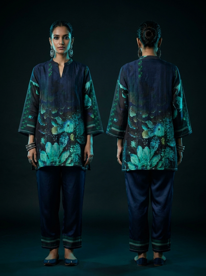 Semi Stitched printed chanderi Tunic