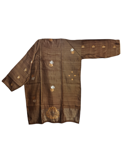 Semi Stitched Casual Chanderi Suitset