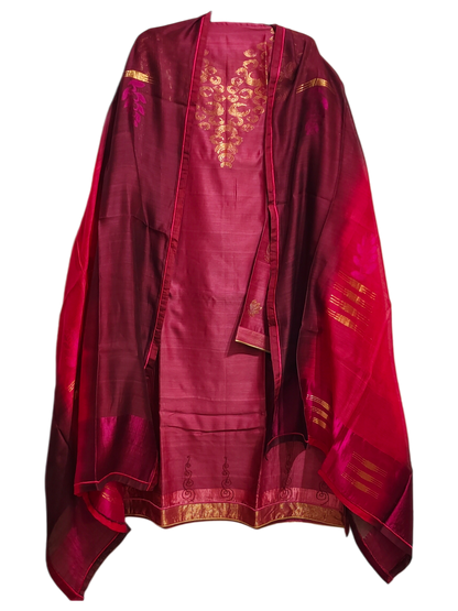 Semi Stitched Formal Chanderi Suitset