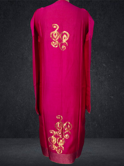 Semi Stitched Formal chanderi Suitset