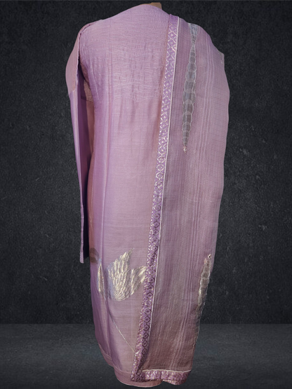 Semi Stitched Formal chanderi Suitset