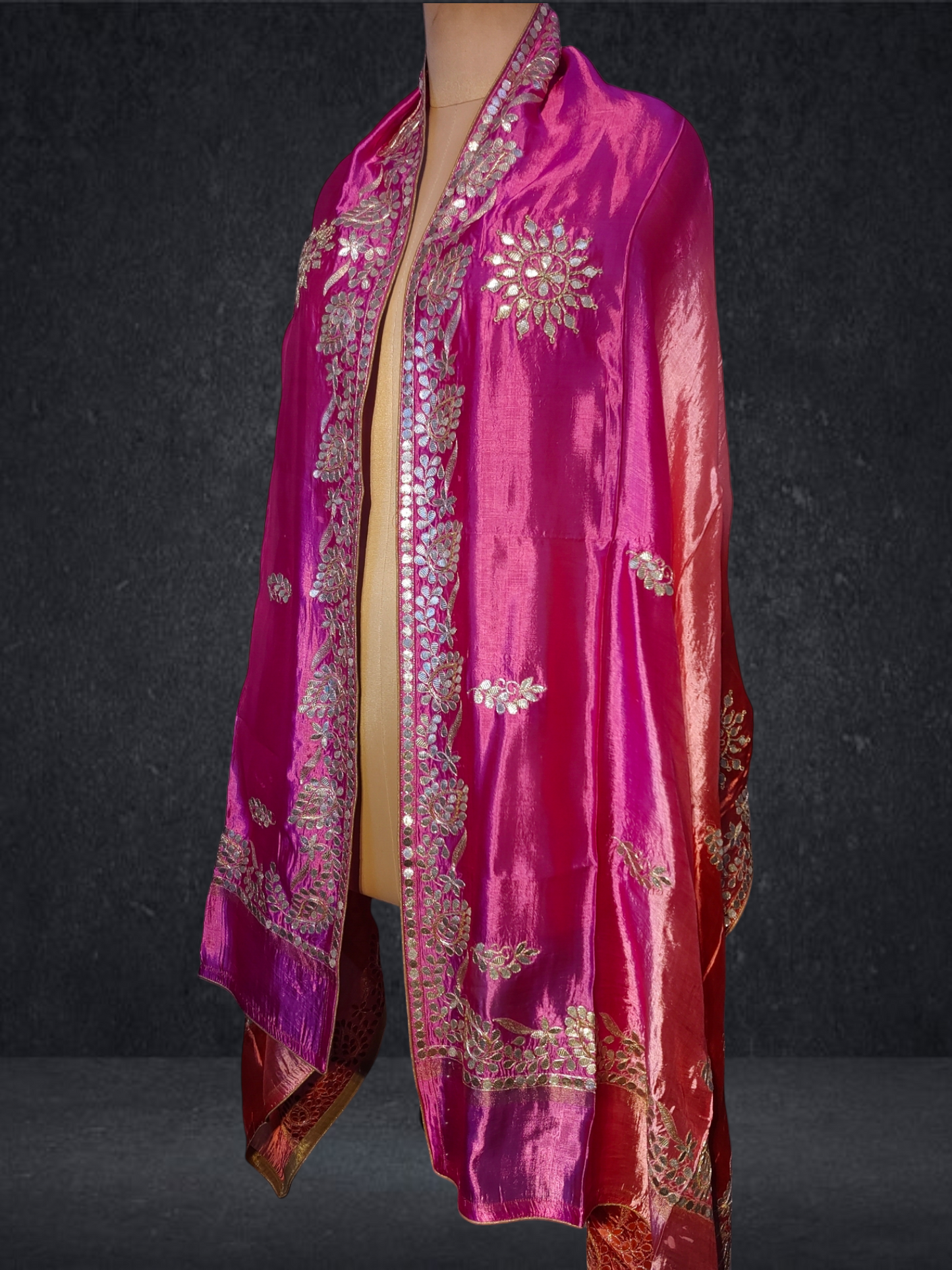 Semi Stitched Chanderi Formal Suitset