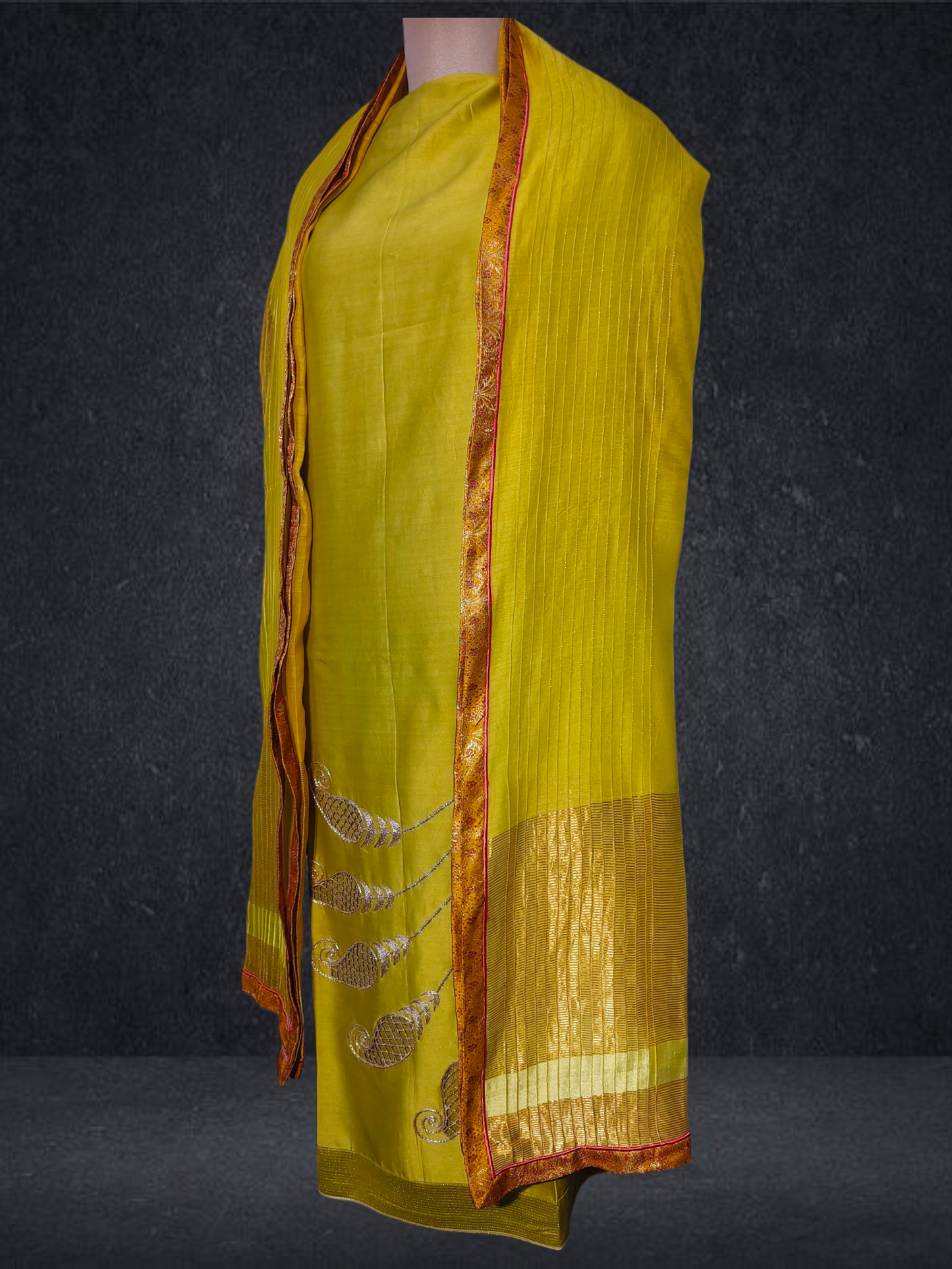 Semi Stitched Formal chanderi Suitset