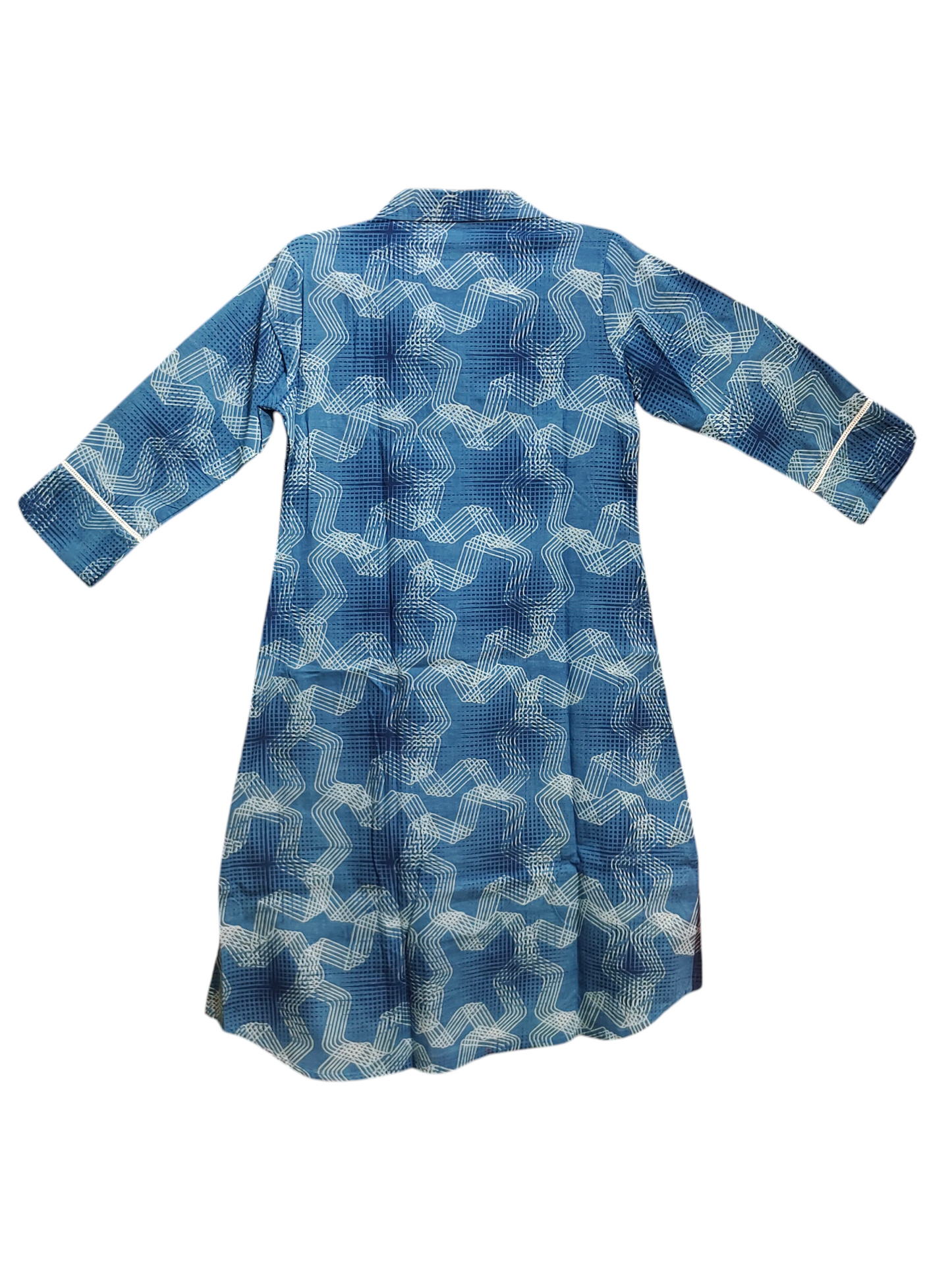 Stitched Cotton Indigo blockprinted coordset