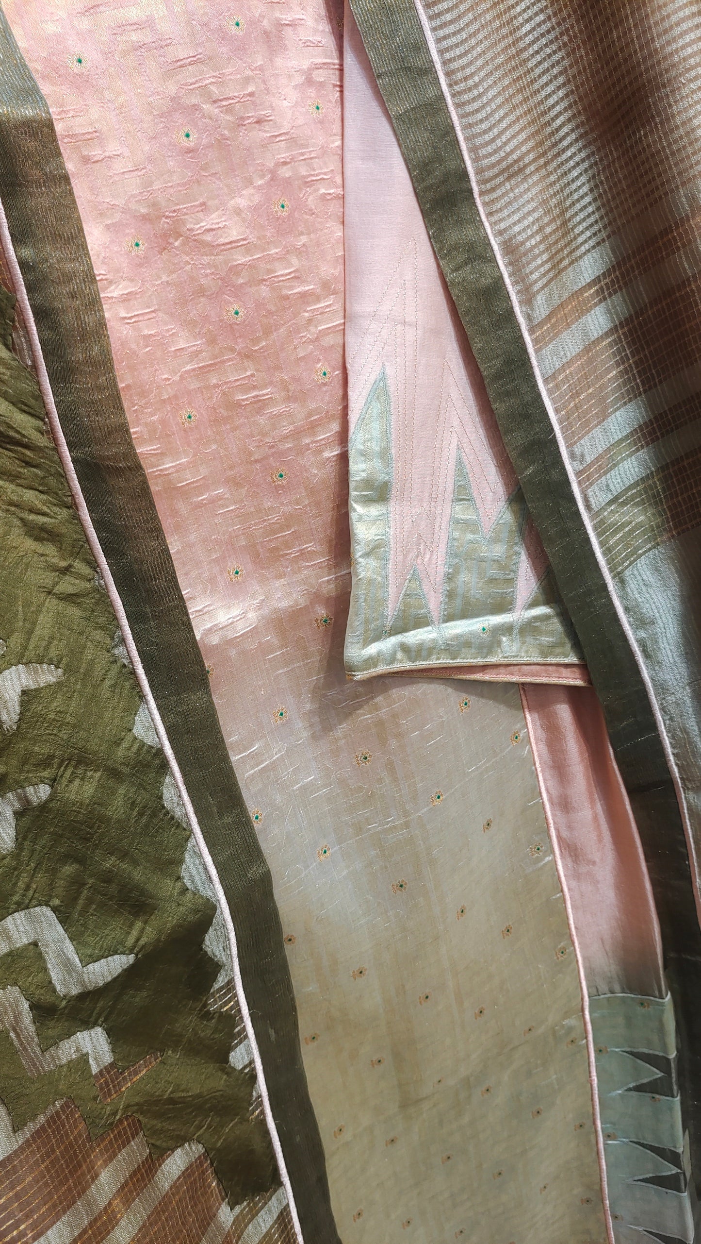 Semi Stitched Formal chanderi Suitset